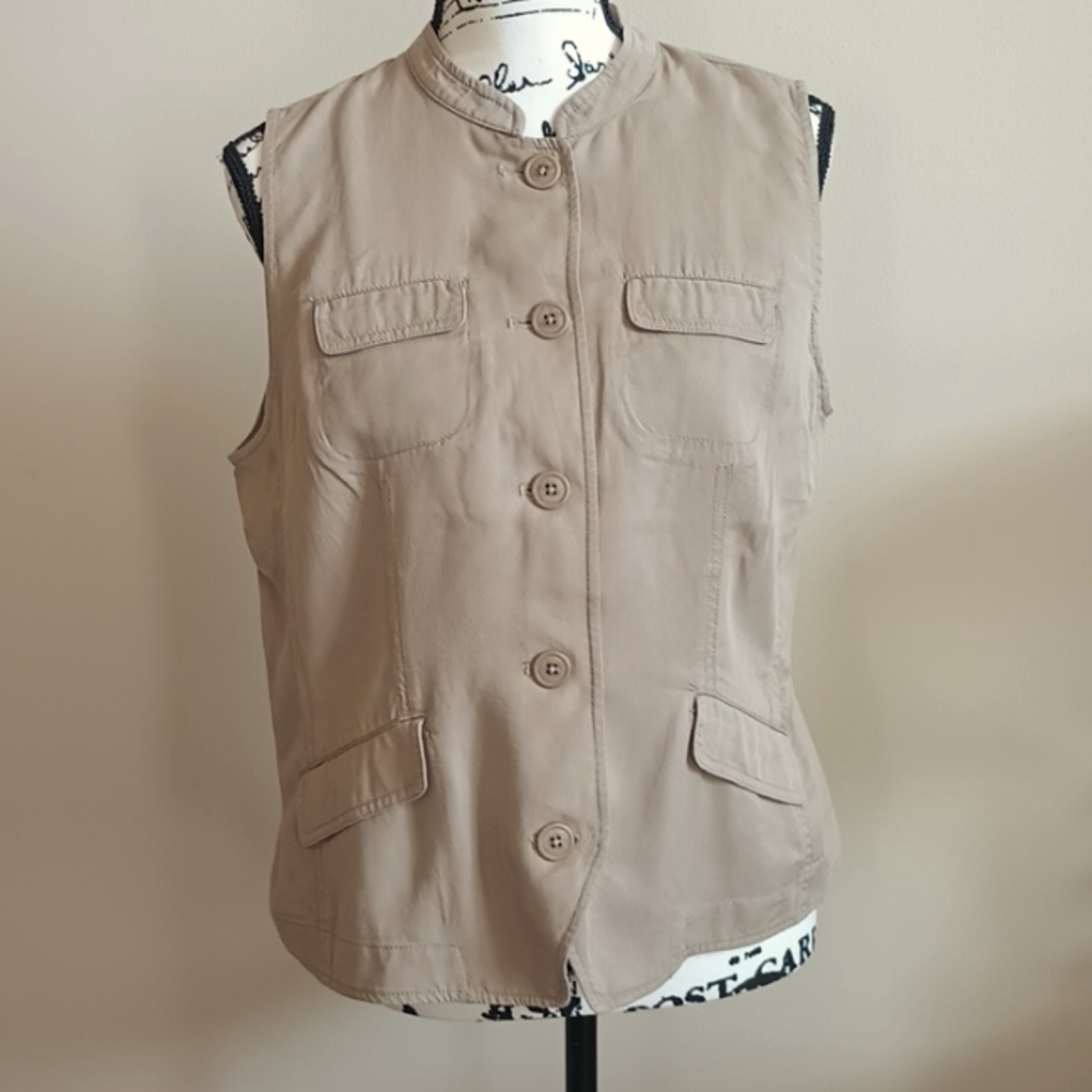 J Jill Khaki Safari Vest